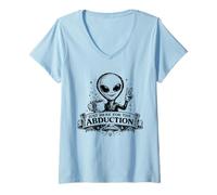 Femme Vêtements Funny Alien Just Here for The Abduction T-Shirt avec Col en V