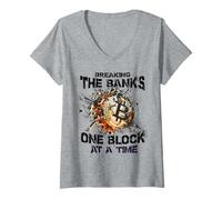 Femme Vêtements Krypto - pour Bitcoin Trader & Blockchain Trailer T-Shirt avec Col en V