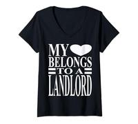 Femme Vêtements pour Femme propriétaire - Design drôle d'épouses Mignonnes T-Shirt avec Col en V