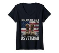 Femme Vétéran USA Veterans Day US Army Veteran T-Shirt avec Col en V