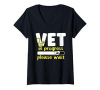 Femme Vétérinaire en cours Chargement Animal Doctor Future Veterinarian T-Shirt avec Col en V