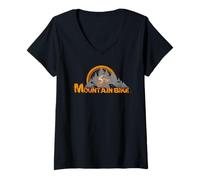 Femme Vététiste Mountain bike VTT bicyclette de montagne MTB Vélo T-Shirt avec Col en V