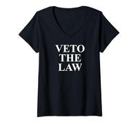 Femme Veto The Law Anti Fascism Resist Protest No Kings in America T-Shirt avec Col en V