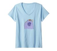 Femme Vibes rétro confiantes, message inspirant, vivez votre meilleure vie T-Shirt avec Col en V