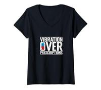 Femme Vibration sur Ordonnance Placebo T-Shirt avec Col en V