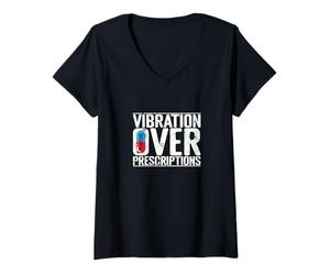 Femme Vibration sur Ordonnance Placebo T-Shirt avec Col en V