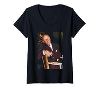 Femme Victor Meldrew Richard Wilson Un Pied dans la Tombe T-Shirt avec Col en V