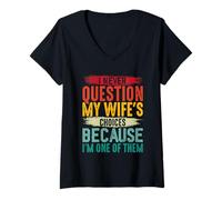 Femme Vie Marie Relation Humour Mari Humour Amour Sarcasme T-Shirt avec Col en V