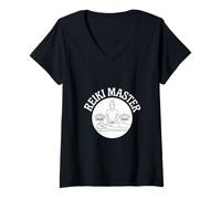 Femme Vie spirituelle Guérisseur d'énergie Maître Reiki T-Shirt avec Col en V