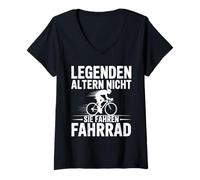 Femme Vieillissement légendaire, ne Vous Faites Pas de vélo, vélo, Conduite, Sport T-Shirt avec Col en V