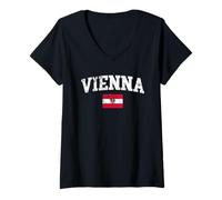 Femme Vienne Autriche Vienne Voyage Autriche Capitale Ville Natale Cadeau T-Shirt avec Col en V