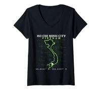 Femme Viêt Nam Ho Chi Minh T-Shirt avec Col en V