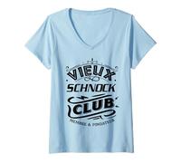 Femme Vieux Schnock Club Membre & Fondateur Idée Cadeau Râleur T-Shirt avec Col en V