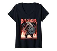 Femme Viking Berserker Strength - Ours Nordique T-Shirt avec Col en V