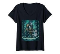 Femme Viking Bigfoot - Cryptids Yeti Sasquatch T-Shirt avec Col en V