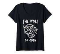 Femme Viking Celtic Fenrir Loup d'Odin Myth Viking T-Shirt avec Col en V