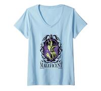 Femme Villains Maleficent Halloween T-Shirt avec Col en V