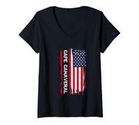 Femme Ville de Cap Canaveral T-Shirt avec Col en V