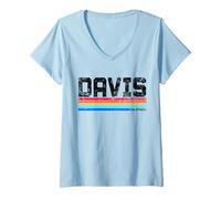 Femme Ville de Davis, Ville de Californie, Ville Natale de Davis, Maison de Davis T-Shirt avec Col en V