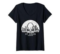 Femme Ville de Saint-Louis dans Le Missouri T-Shirt avec Col en V