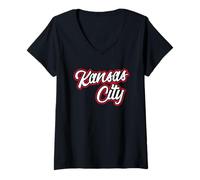 Femme Ville des fontaines | Kansas City T-Shirt avec Col en V