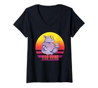 Femme Vin drôle rhinocéros Buvant du vin rhinocéros Buveur de vin T-Shirt avec Col en V