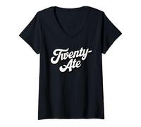 Femme Vingt ans T-Shirt avec Col en V