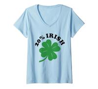 Femme Vingt pour Cent Irlandais T-Shirt avec Col en V