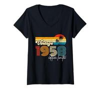 Femme Vintage 1958 Édition Limitée Cadeau Année De Naissance 1958 T-Shirt avec Col en V