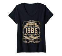 Femme Vintage 1985 40yr 40th Birthday Gifts for Men 40 Years Old T-Shirt avec Col en V
