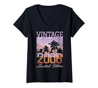 Femme Vintage 2006 Limited Edition 20th Birthday 20 Year Old Gifts T-Shirt avec Col en V