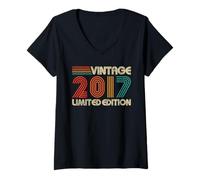 Femme Vintage 2017 Limited Edition Classic 2017 Men Women Vintage T-Shirt avec Col en V