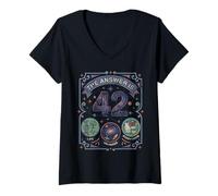 Femme Vintage 42 Answer to Life, The Universe and Everything T-Shirt avec Col en V