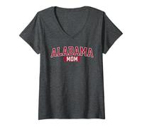 Femme Vintage Alabama Mom Varsity Style Print State Pride Women's T-Shirt avec Col en V