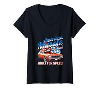 Femme Vintage American Muscle Fast And Loud Classic Sports Car Hommes T-Shirt avec Col en V