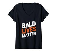 Femme Vintage And Retro Funny Bald Men Citation Bald Lives Matter T-Shirt avec Col en V
