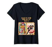 Femme Vintage années 1950 Diner Café Drive in T-Shirt avec Col en V