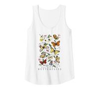 Femme Vintage Botanique Papillons et Fleurs Illustration Femmes Débardeur