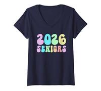 Femme Vintage Class of 2026 Seniors Almost There Annuaire 12 Ans T-Shirt avec Col en V