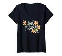 Femme Vintage Coral Reef Dry Tortugas Turtle Island T-Shirt avec Col en V