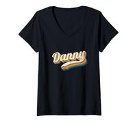 Femme Vintage Danny Personnalisé Nom Danny T-Shirt avec Col en V