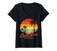 Femme Vintage du Costa Rica T-Shirt avec Col en V