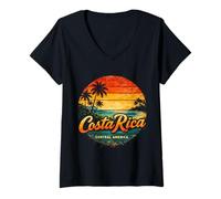 Femme Vintage du Costa Rica T-Shirt avec Col en V
