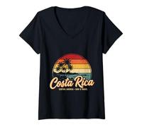 Femme Vintage du Costa Rica T-Shirt avec Col en V