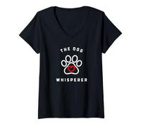 Femme Vintage Funny The Dog Whisperer for Dog Lover T-Shirt avec Col en V
