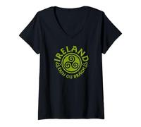 Femme Vintage Irlande Triskel Érin Gu Brágh! T-Shirt avec Col en V