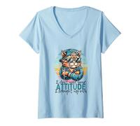 Femme Vintage, Je n'ai Pas Besoin de Ton Attitude, J'Ai apporté T-Shirt avec Col en V