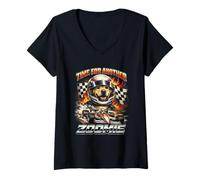 Femme Vintage Labrador Retriever Zoomie Racing Funny 80's T-Shirt avec Col en V