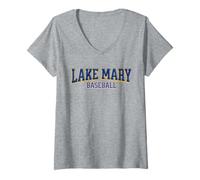 Femme Vintage Lake Mary, Florida Baseball Lovers an Fans T-Shirt avec Col en V