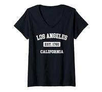 Femme Vintage Los Angeles California CA Est. 1781 LA Souvenir T-Shirt avec Col en V